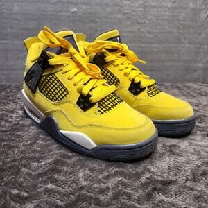 Nike Air Jordan 4 Retro Shoes Youth Size 4Y Thunder Lightning 408452-700 OG